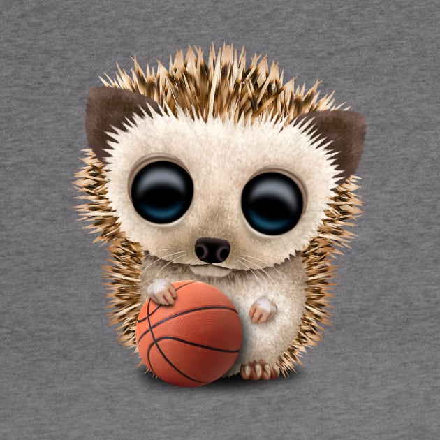 Baby Hedgehog Playing With Basketball by jeffbartels